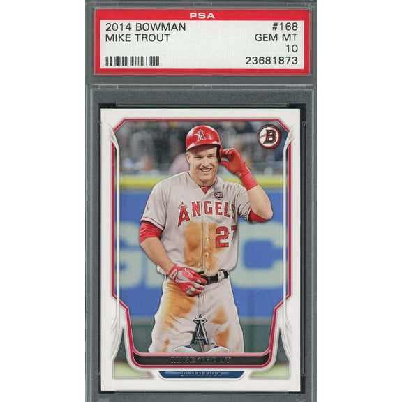 Mike Trout 2014 Bowman Baseball Card #168 Graded PSA 10