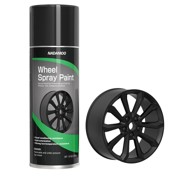 Pintura en Spray NADAMOO para Ruedas de Aluminio Negro Mate 385 ml