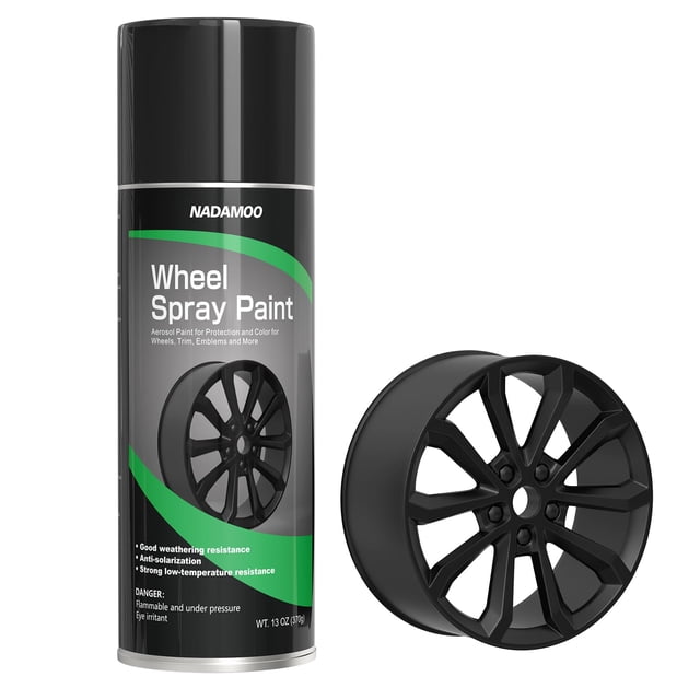 Pintura en Spray NADAMOO para Ruedas de Aluminio Negro Mate 385 ml