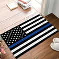 thumbnail image 1 of Door Mat 30 x 18 Inch Welcome Mat Front Floor Mats, Non Slip Indoor Carpet/Absorbent Outdoor Shoes Scraper, USA American Flag with Blue Line Low-Profile Rugs Doormats for Entryway, 1 of 6