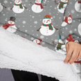 thumbnail image 3 of Oversized Wearable Blanket Hoodie,Gray Christmas Snowman Pattern Sherpa Blanket Hoodie with Super Pockets,Super Warm Fuzzy Pullover for Women & Men, 3 of 6