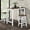 Antique Dark Oak, variant on LUCKHAO 3 Piece Pub Dining Set , Counter Height Pub Table with 2 Bar Stools, Bar Table Set ,Tavern Collection Table Set