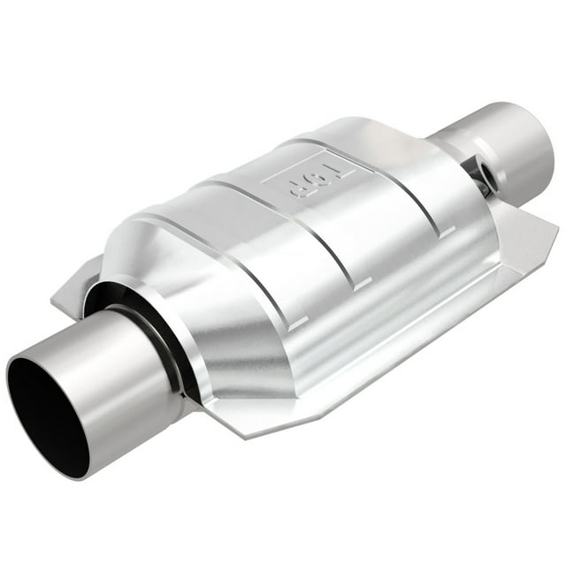 Magnaflow 48 State Converter Catalytic Converter 91034 Standard Series; Stainless Steel Case; Single 2 Inch Inlet; Single 2 Inch Outlet; 9 Inch Body/13 Inch Overall Length