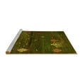 thumbnail image 2 of Ahgly Company Machine Washable Indoor Square Abstract Yellow Contemporary Area Rugs, 7' Square, 2 of 4