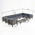 thumbnail image 3 of 12-Piece Gray Contemporary Outdoor Furniture Patio Sectional Sofa Set - Gray Cushions, 3 of 9