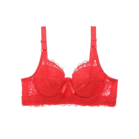 

Carevas Women Lace Bra with Underwire Thin Padded Plus Size Bras