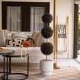 thumbnail image 6 of Nearly Natural 4ft. UV Resistant Artificial Halloween Black Triple Ball Boxwood Topiary (Indoor/Outdoor), 6 of 7