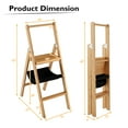 thumbnail image 2 of Gymax 3 Step Ladder Foldable Bamboo Step Stool 330Lbs Capacity with Tool Storage Bag, 2 of 10