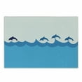thumbnail image 1 of Sea Animals Cutting Board, Lead and 3 Dolphins Shadow on Waves Oceanlife Maritime Theme Image, Decorative Tempered Glass Cutting and Serving Board, Small Size, Blue Turquoise, by Ambesonne, 1 of 1