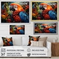 thumbnail image 4 of Designart "Vibrant Plumage Geometric Red Parrot" Animals Floater Framed Wall Art Living Room, 4 of 7