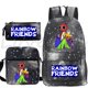 thumbnail image 1 of Mochila de arcoíris Friends para niños y niñas, mochilas escolares de Anime, regalos para niños, 3 unidades por juego Fivean unisex, 1 of 2