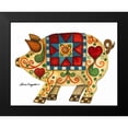 thumbnail image 2 of Korsgaden, Laurie 18x15 Black Modern Framed Museum Art Print Titled - Festive Pig, 2 of 5