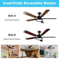 thumbnail image 5 of DELight 2 Pack 52" Ceiling Fan with Light, Remote Control, 3 Color Temperature 6 Speeds DC Reversible Motor, Timing, Dimmable for Bedroom Living Room Farmhouse Patio Brown, 5 of 9