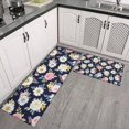 thumbnail image 2 of Pioneer Flower Floral Print Pattern Kitchen Rugs Sets Of 2, Anti Fatigue Non Slip Washable Floor Mats for Kitchen Sink Laundry, 17X30 Inch + 17X47 Inch, 2 of 6