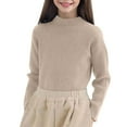 thumbnail image 2 of XIMIN Chandail Tricoté à Col Roulé Manches Longues Côtelé pour Bébé Fille Automne Hiver Chaud Basique Décontracté, 2 of 6