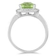 thumbnail image 2 of SZUL Women's 1.30 Carat Cushion Cut Green Amethyst and Diamond Ring in 14K White Gold, 2 of 3