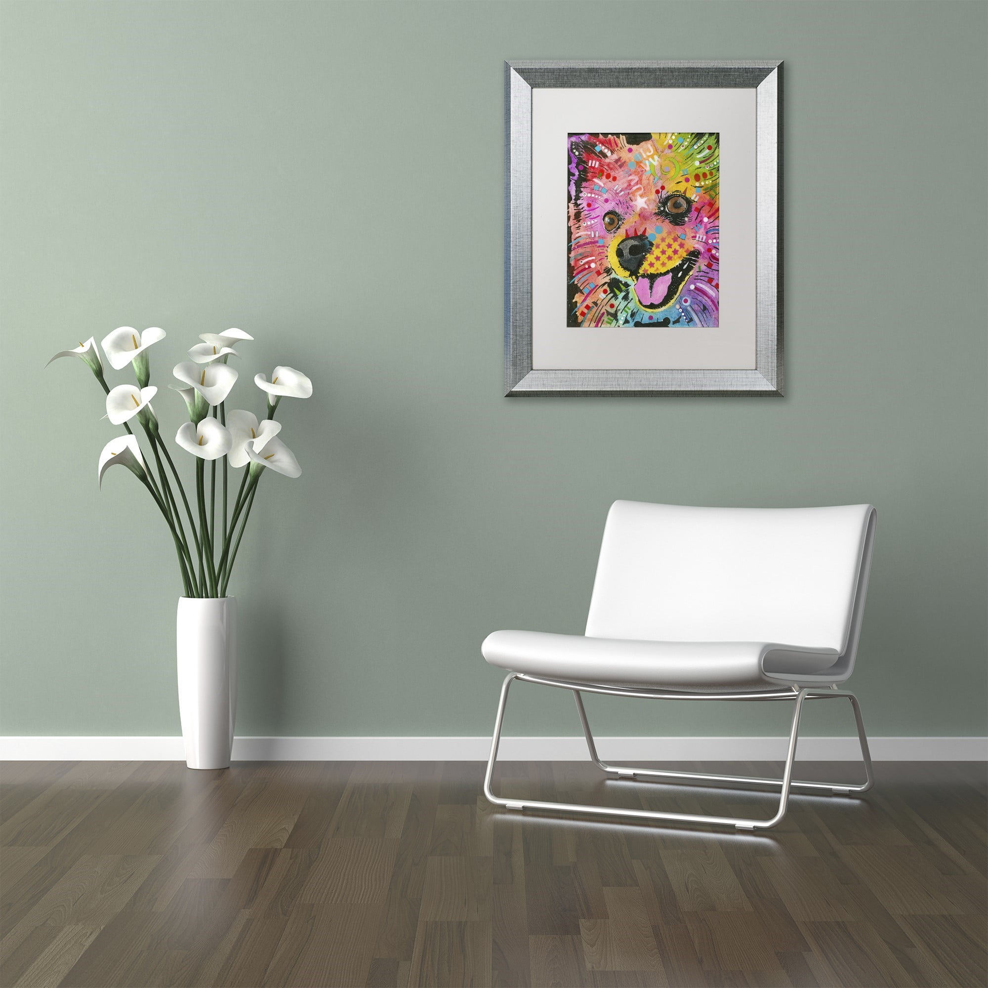 Trademark Fine Art "15" Canvas Art by Dean Russo, White Matte, Silver Frame