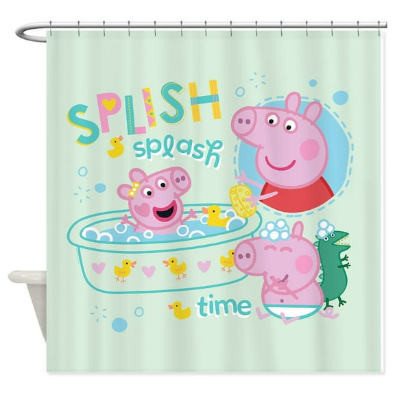 CafePress - Peppa Pig: Splish Splash - Unique Fabric Shower Curtain 70" x 72"