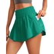 thumbnail image 1 of Shorts CRZ YOGA con Falda Superpuesta, Cintura Alta, Bolsillo con Cierre Verde M, 1 of 4