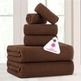 thumbnail image 2 of CASA COPENHAGEN Popcorn Textured 6 Pieces Towel Set- Toffee, 550 GSM 2 Bath Towel 2 Hand Towel 2 Washcloth, Rough & Tough Use Cotton Towels Gift Set for Bathroom, 2 of 7