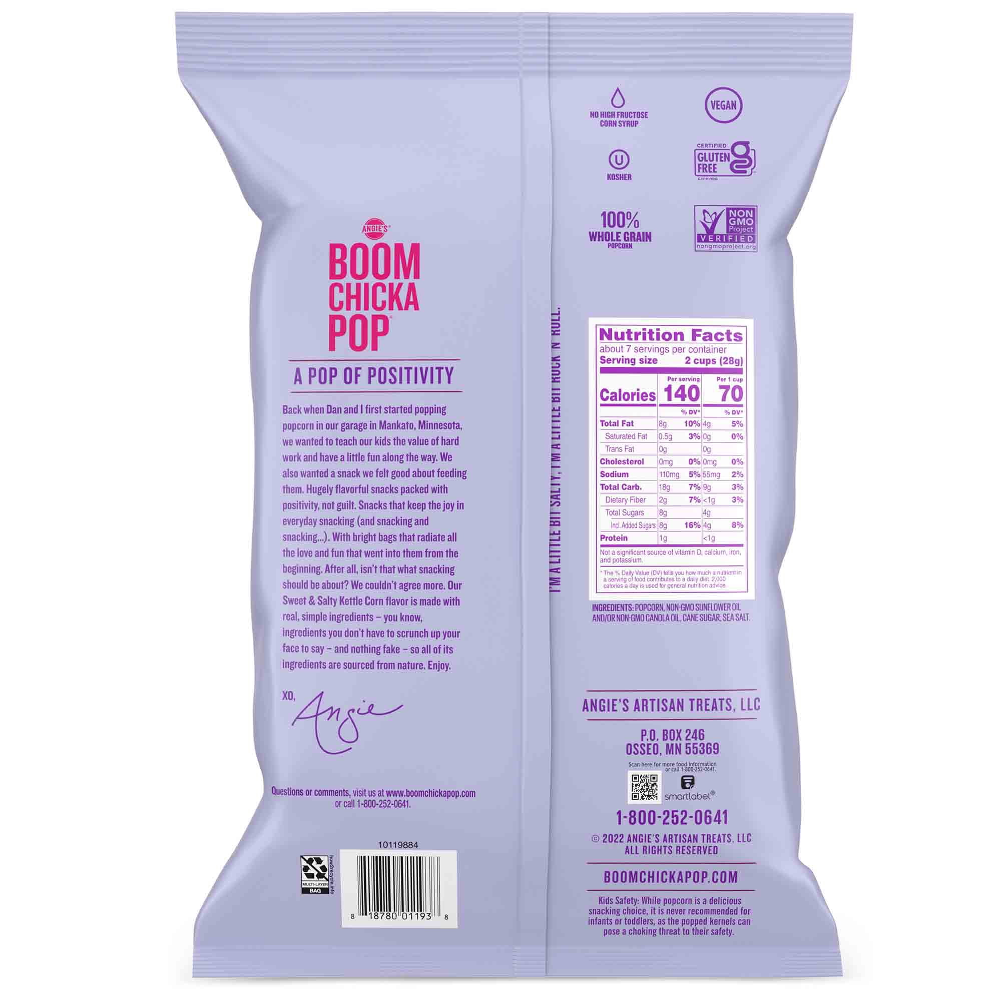 Angie's BOOMCHICKAPOP Sweet & Salty Kettle Corn, 7 oz.