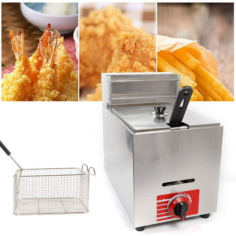 Electric Commercial Deep Fryer 10L X 2 Dual Tank With 2 Frying Baskets And  Lids Countertop