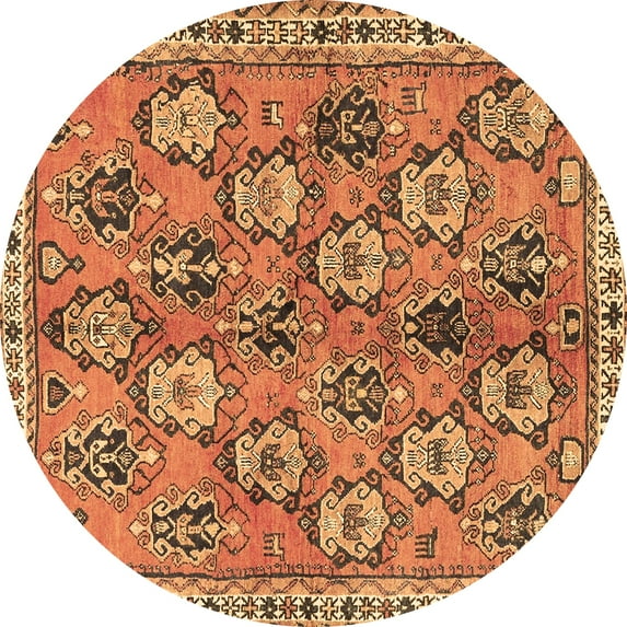 Ahgly Company Indoor Round Persian Brown Traditional Area Rugs, 4' Round