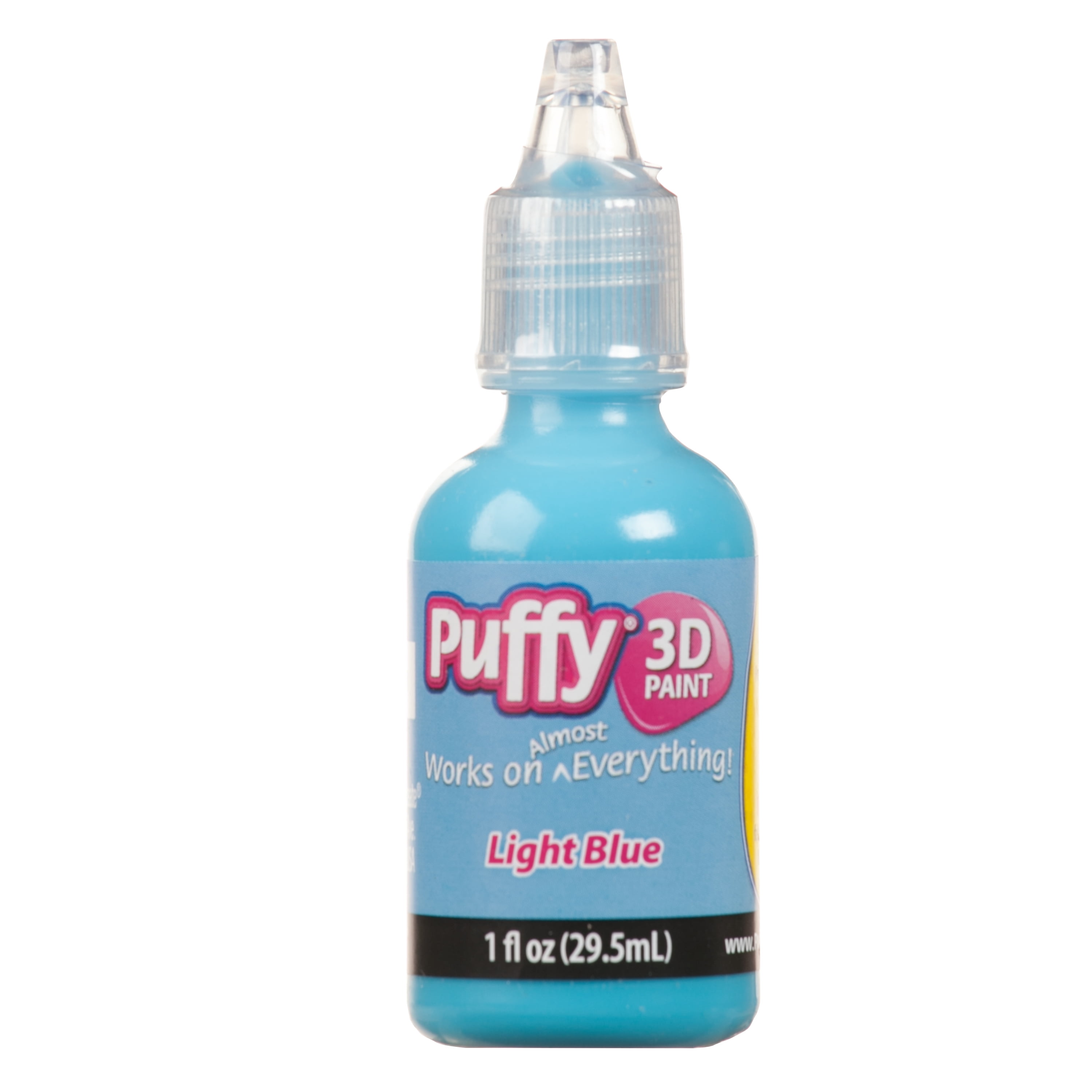 (3 pack) Puffy 3D Puff Paint, Fabric and Multi-Surface, Light Blue, 1 fl oz Liquid Puff
