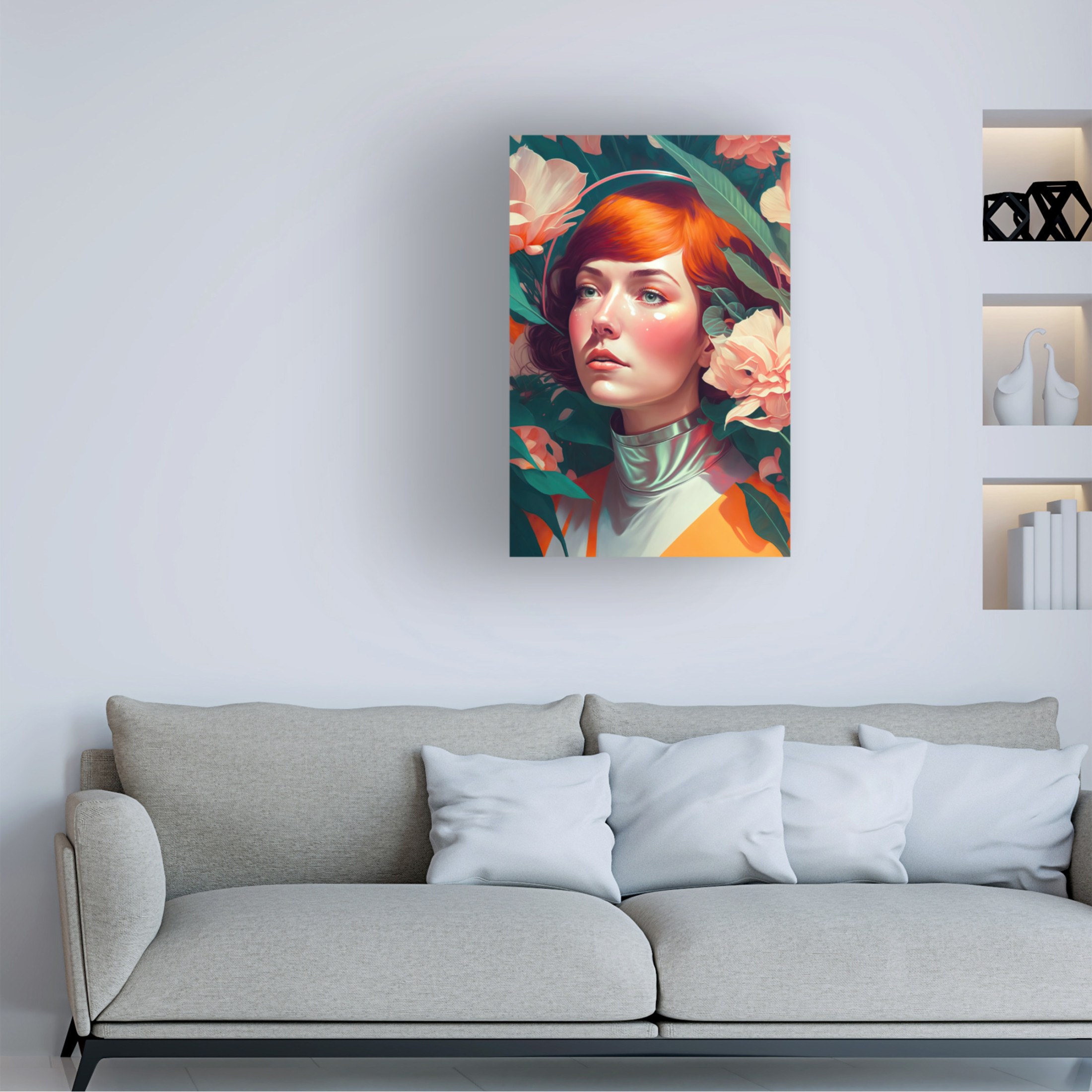 Canvas Wall Art - Treechild 'Retro Future Portrait' Wall Art for Living Room, Bedroom, or Office D?cor by Trademark Fine Art - 22 x 32 Inches