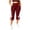 *314-Wine, variant on Cutuoiiu Plus Size Versatile Knee Length Leggings, Solid Color Pull On Yoga Capri Pants with Contrast Bow Hem Detail, Multi Sizes L to 5XL for Outdoor Casual Activities