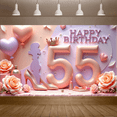 thumbnail image 6 of Elegant Design Happy Birthday Banner Glitter Theme 55 Birthday Celebration for Women Glamorous Party Pink Decor, 6 of 8