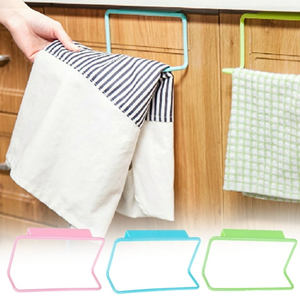 LINASHI Door Tea Towel Holder Rack Rail Cupboard Hanging Bar Hook for
