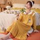 thumbnail image 4 of Camisón de algodón para mujer, primavera y otoño, manga larga, estilo coreano, pijamas estilo princesa de hadas, ropa de hogar de talla grande para mujer, otoño e invierno, estilo palacio, 4 of 6
