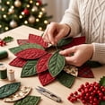 thumbnail image 5 of Lazduis Christmas Fabric Wreath Kit Fabric Patchwork Door Hanging Kit Layered Holiday Home Decoration, 5 of 6