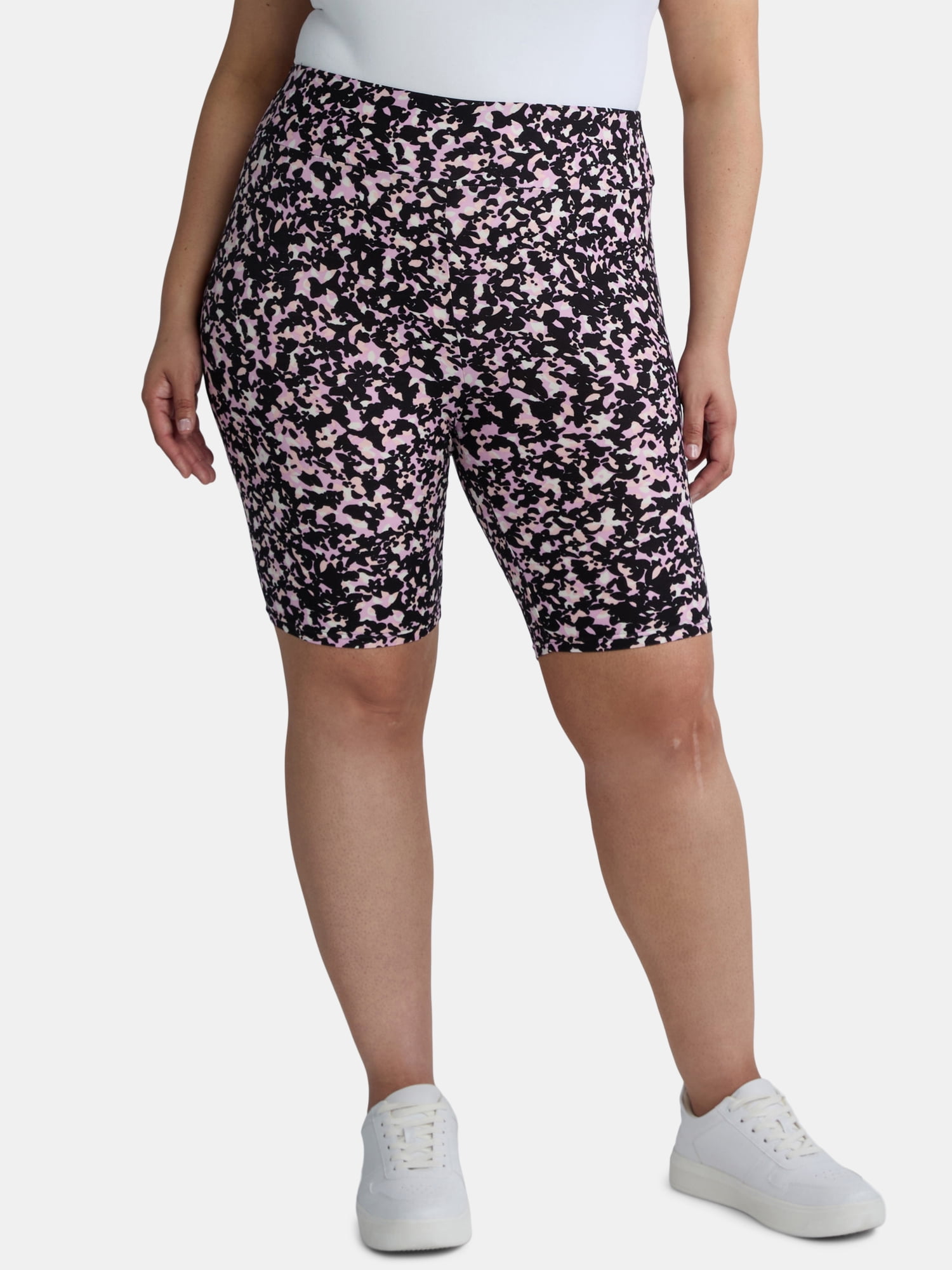 Terra & Sky Women’s Plus Size Bike Shorts, 10" Inseam, 2-Pack, Sizes 0X-4X