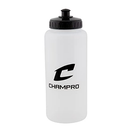 Champro 1 Liter Water Bottle With Straw - Clear Sports Drink Bottle, White