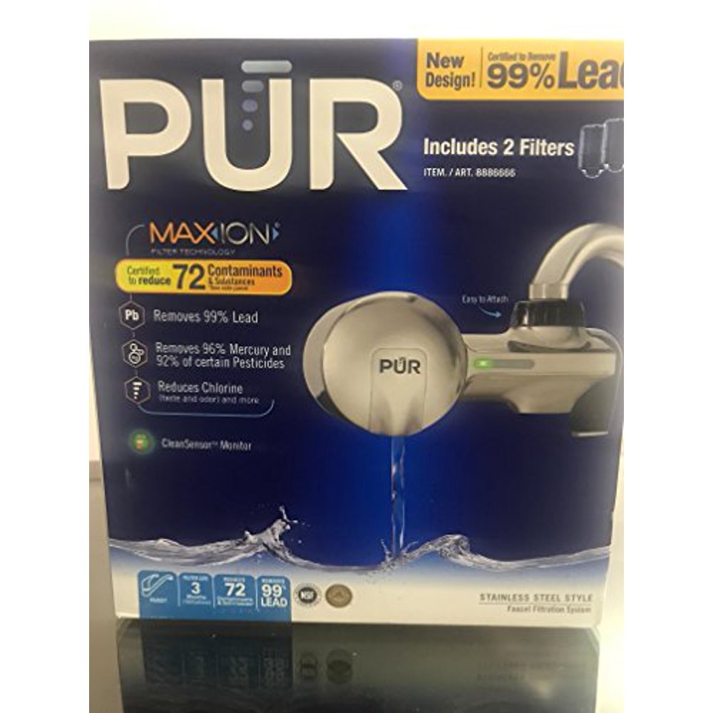 PUR Maxion Faucet Filtration System Stainless Steel Style NEW