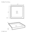 thumbnail image 2 of Carlton Marquette 34 x 34 Shower Pan Base with Center Drain in Glossy White, 2 of 5
