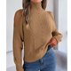 thumbnail image 3 of Camiseta Con Hombros Descubiertos para Mujer, Sudadera Con Cuello Levantado, Top de Punto Informal, 3 of 6