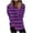 Purple, variant on CQONEPT Womens Long Sleeve Tops Stripe Crewneck Sweatshirt Casual Loose Fit Comfy Trendy Fall Pullover Purple M