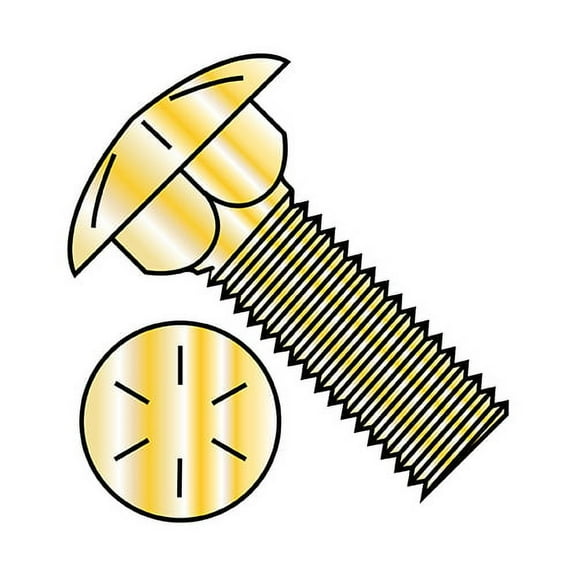 1/2-13X1 1/2 Carriage Bolt Grade 8 Fully Threaded Zinc Yellow (Pack Qty 350) BC-5024C8