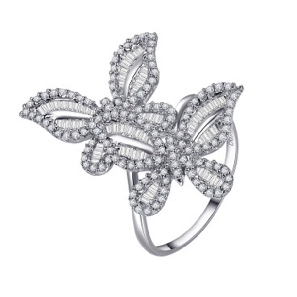 Bliss Double Butterfly Promise 925 Sterling Silver Engagement Wedding