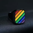 thumbnail image 5 of 19mm Black Polished Rainbow AAA Band 316L Stainless Steel Men's Ring 7-12, 5 of 8