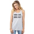 thumbnail image 2 of Kinda Care Kinda Don't Women's Fashion Sleeveless Flowy Racerback Workout Yoga Tank Top Sport Grey 2X-Large, 2 of 3