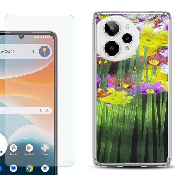 Phone Case for Cricket Icon Pro 2026, with Screen Protector, by OneToughShield - Dream Flower