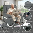 thumbnail image 4 of HSUNNS Lift Recliner Chair for Elderly with Extended Footrest, Single Sofa Recliners for Living Room with Side Pocket, Grey, 4 of 12