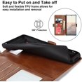 thumbnail image 6 of Compatible with Google Pixel 6 Pro Premium PU Leather Wallet Case with RFID Blocking Card Holder,Kickstand Magnetic Closure Protective,Wrist Strap Wallet Case for Pixel 6 Pro 6.71 Inch (Brown), 6 of 14