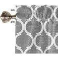 thumbnail image 5 of Valances Curtains for Living Room Gray Moroccan Pattern Vintage Style Semi Sheer Valance for Windows Rod Pocket Short Window Treatment Decor Curtains Light Filtering Kitchen Valance 54"x18", 5 of 6