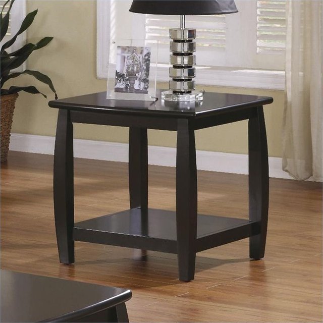 Bowery Hill Table d'Appoint Contemporaine en Cappuccino