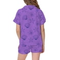 thumbnail image 4 of FYDUU Girls Pajamas Set Cute Cartoon Print Short Sleeve Button Down Sleepwear for Kids Casual Loungewear Summer Nightwear Outfits 8-9 Years, 4 of 4